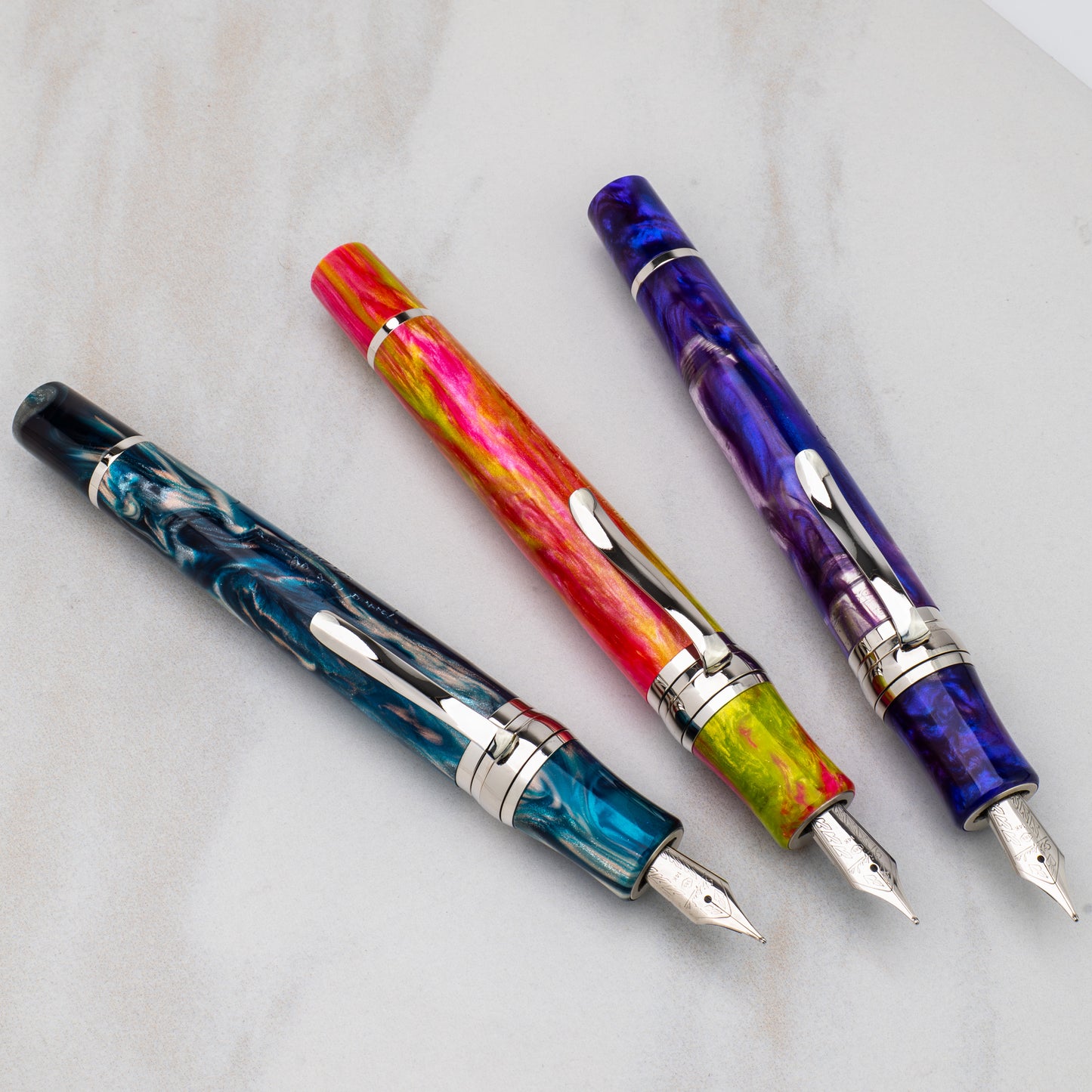 Stipula Da Vinci Brooks Capless Fountain Pen - Purple Explosion