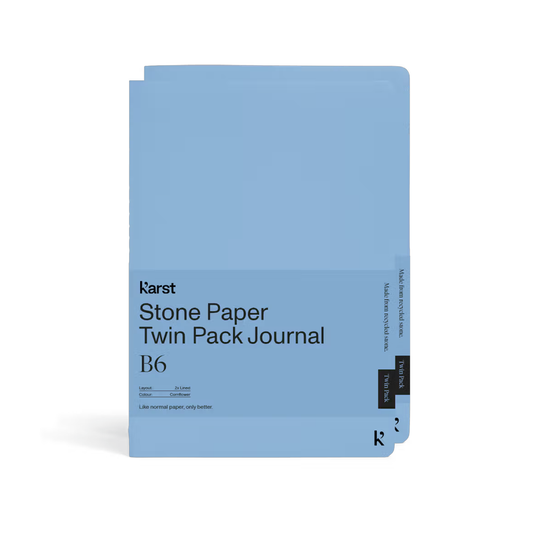 Karst B6 Stone Paper Twin Pack Journal - Cornflower Blue (Lined)