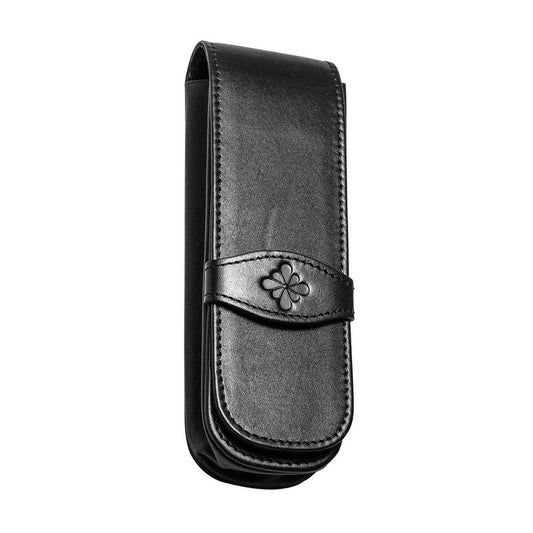 Diplomat Leather 2-Pen Case - Black