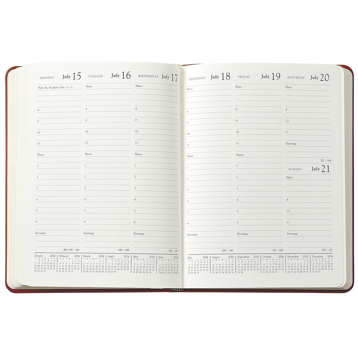 Graphic Image 2024 Desk Diary - Stone Crocodile Embossed Leather