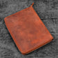 Galen Leather 5 Slot Zippered Pen Case - Crazy Horse Orange