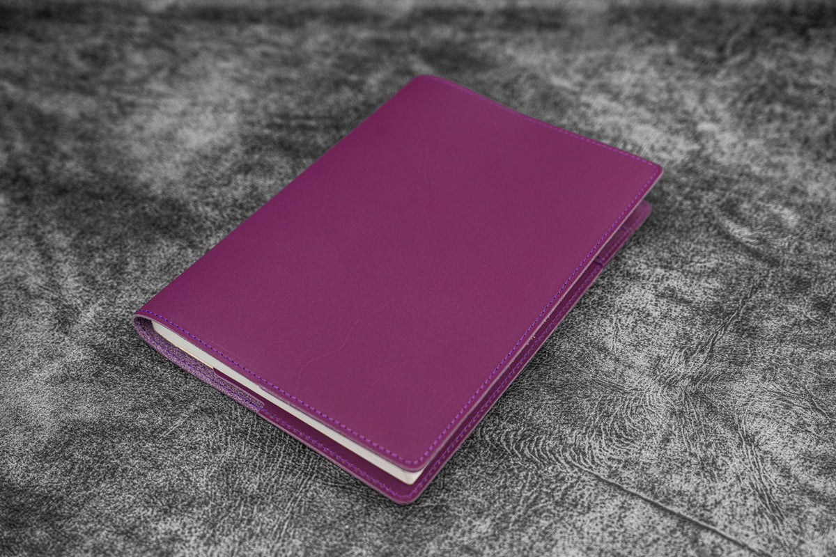Galen Leather Slim A5 Notebook/Planner Cover - Purple