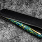 Galen Leather Single Zippered Fountain Pen Pouch - Black