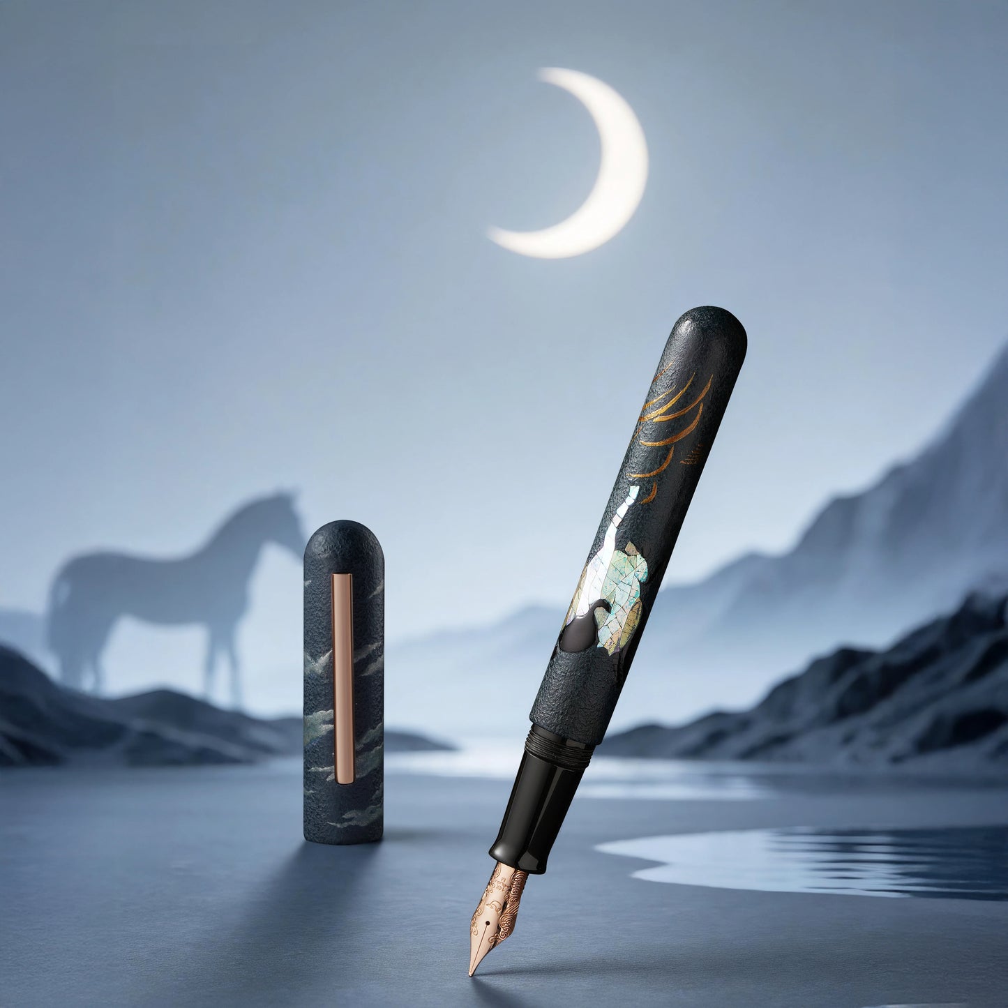 Nahvalur IKKAKU Urushi Fountain Pen - Year of the Horse (14K)