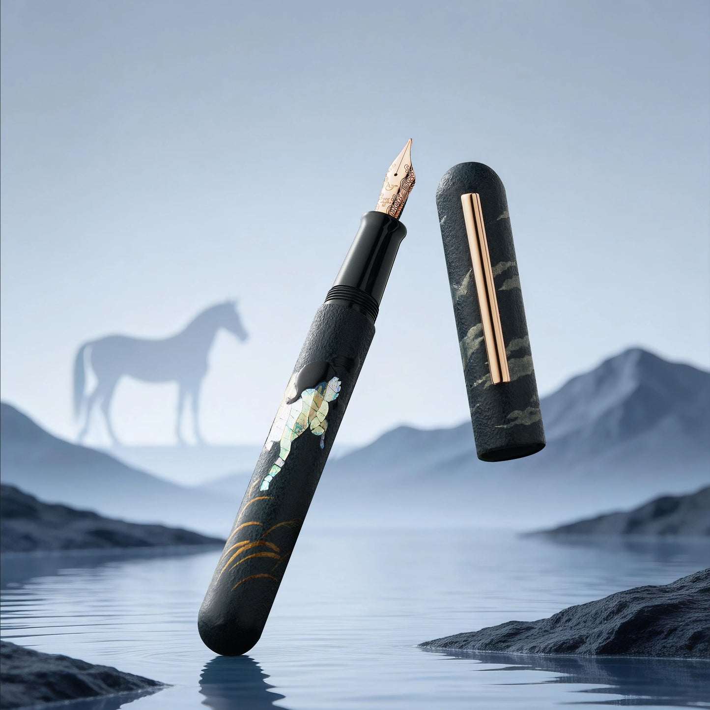Nahvalur IKKAKU Urushi Fountain Pen - Year of the Horse (14K)