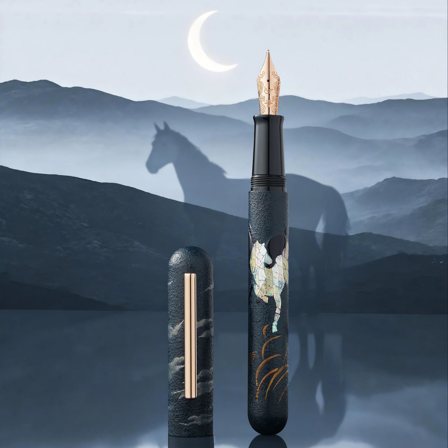 Nahvalur IKKAKU Urushi Fountain Pen - Year of the Horse (14K)