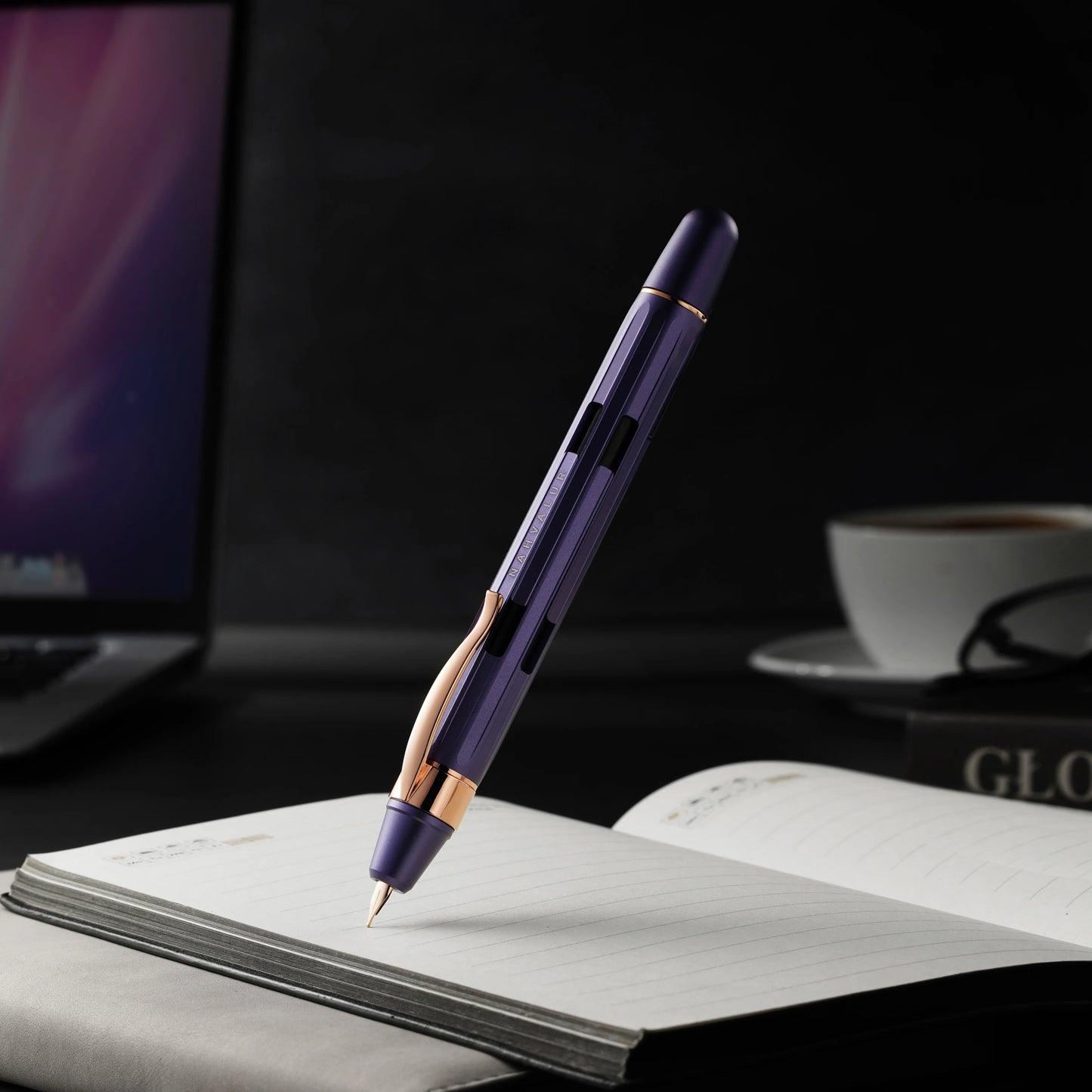 Nahvalur Eclipse Retractable Fountain Pen - Hepatizon Rose Gold