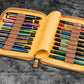 Galen Leather 20 Slot Zippered Pen Case - Crazy Horse Honey Ochre