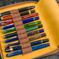 Galen Leather 20 Slot Zippered Pen Case - Crazy Horse Honey Ochre