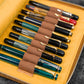 Galen Leather 20 Slot Zippered Pen Case - Crazy Horse Honey Ochre