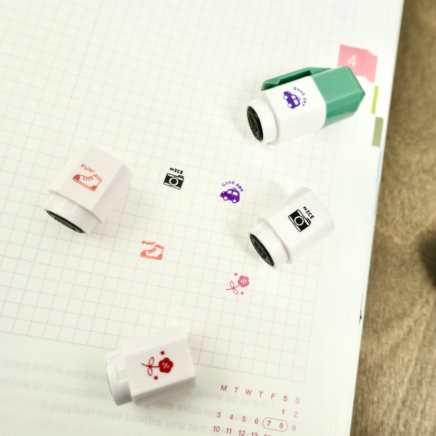 Eric Small Things x SANBY Self-Inking Schedule Icon Stamp - Enjoy