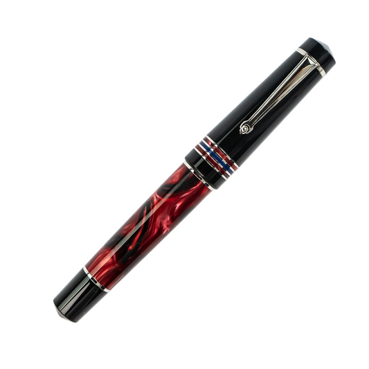 Delta Four Rings Collection Fountain Pen - Crimson Night with Palladium Trim (Limited Edition)