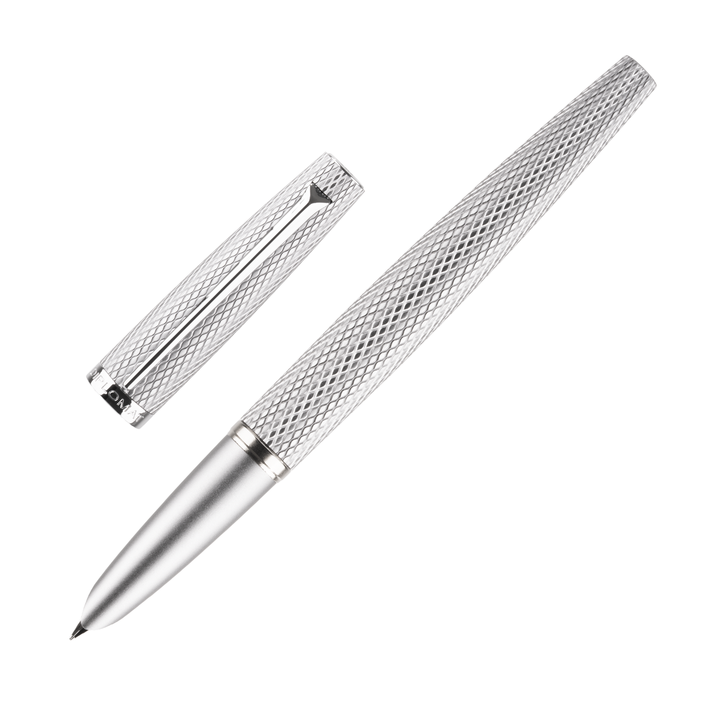 Diplomat Viper Fountain Pen - Silver Guilloche