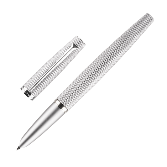 Diplomat Viper Fountain Pen - Silver Guilloche