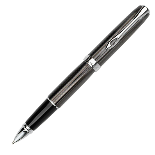 Diplomat Excellence A2 Rollerball - Guilloche Black with Chrome Trim