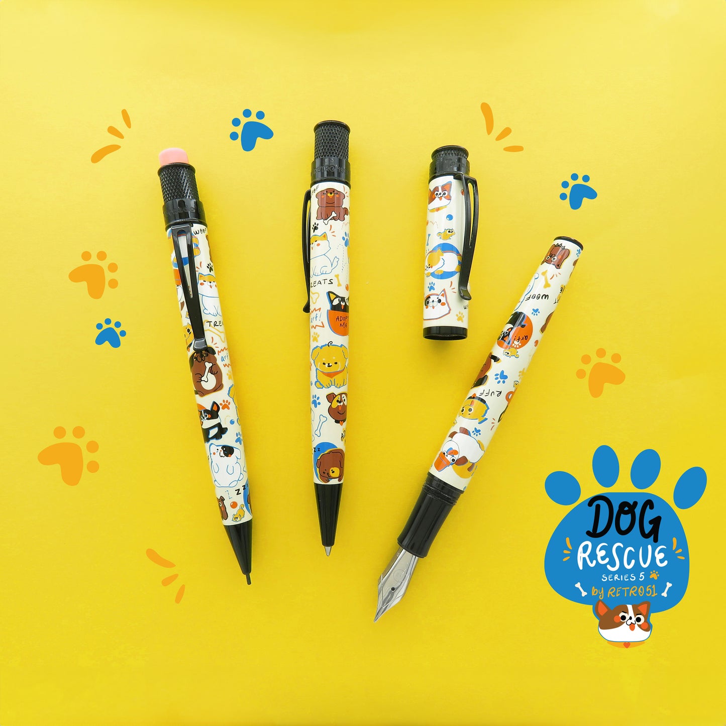 Retro 51 Tornado Rescue Fountain Pen - Dog V (Discontinued)