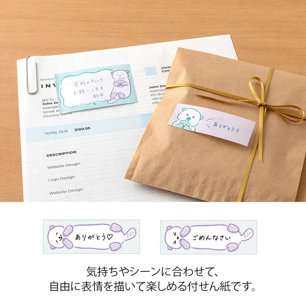 Midori Sticky Notes - Drawing Sea Otter