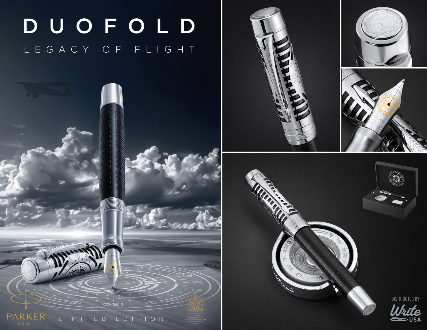 Parker Duofold Legacy of Flight Fountain Pen - Black Lacquer (Limited Edition) (Special Edition)