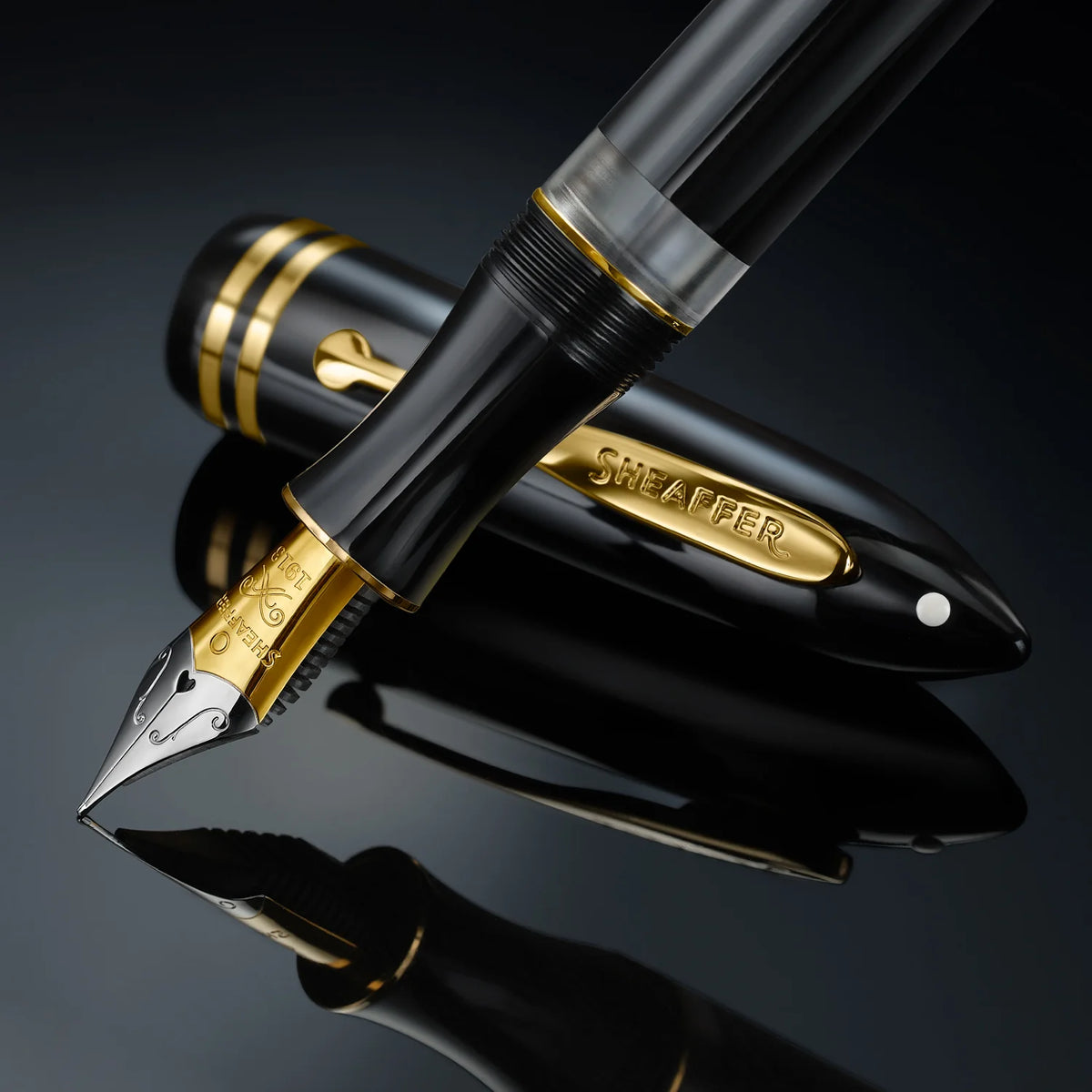 Sheaffer Balance III E893 Fountain Pen - Glossy Black with Gold Trim
