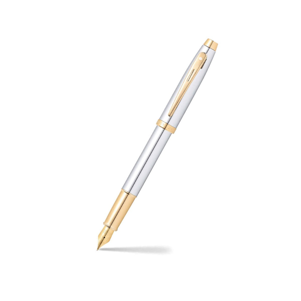 Sheaffer 100 Fountain Pen - Chrome with Gold