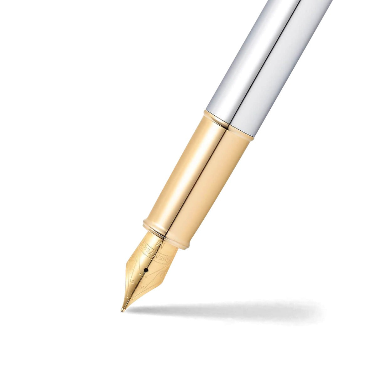 Sheaffer 100 Fountain Pen - Chrome with Gold