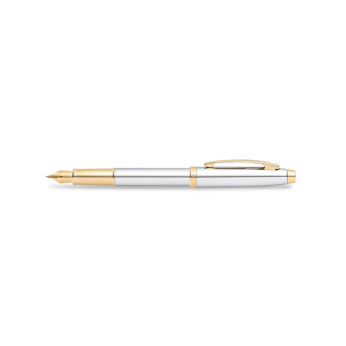 Sheaffer 100 Fountain Pen - Chrome with Gold