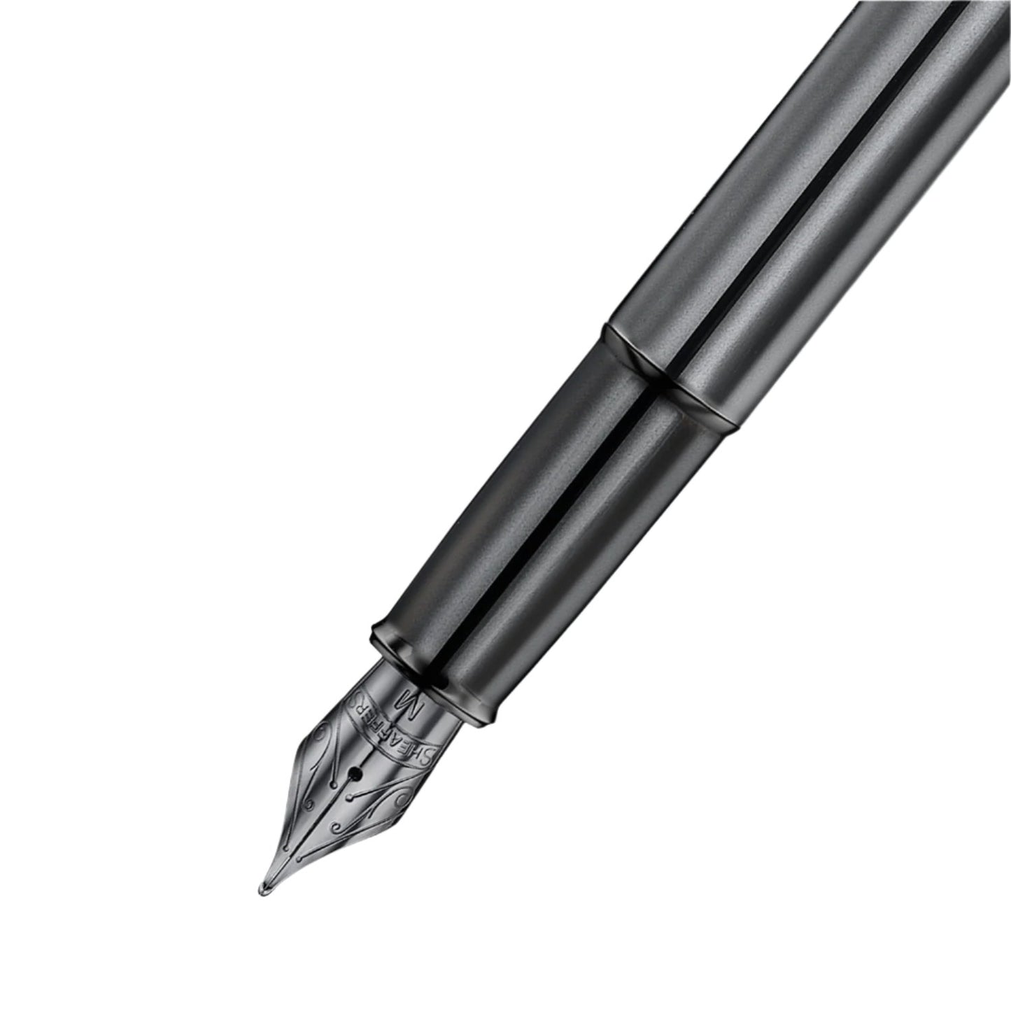 Sheaffer 100 Fountain Pen - Shiny Dark Grey Gunmetal with PVD Trim