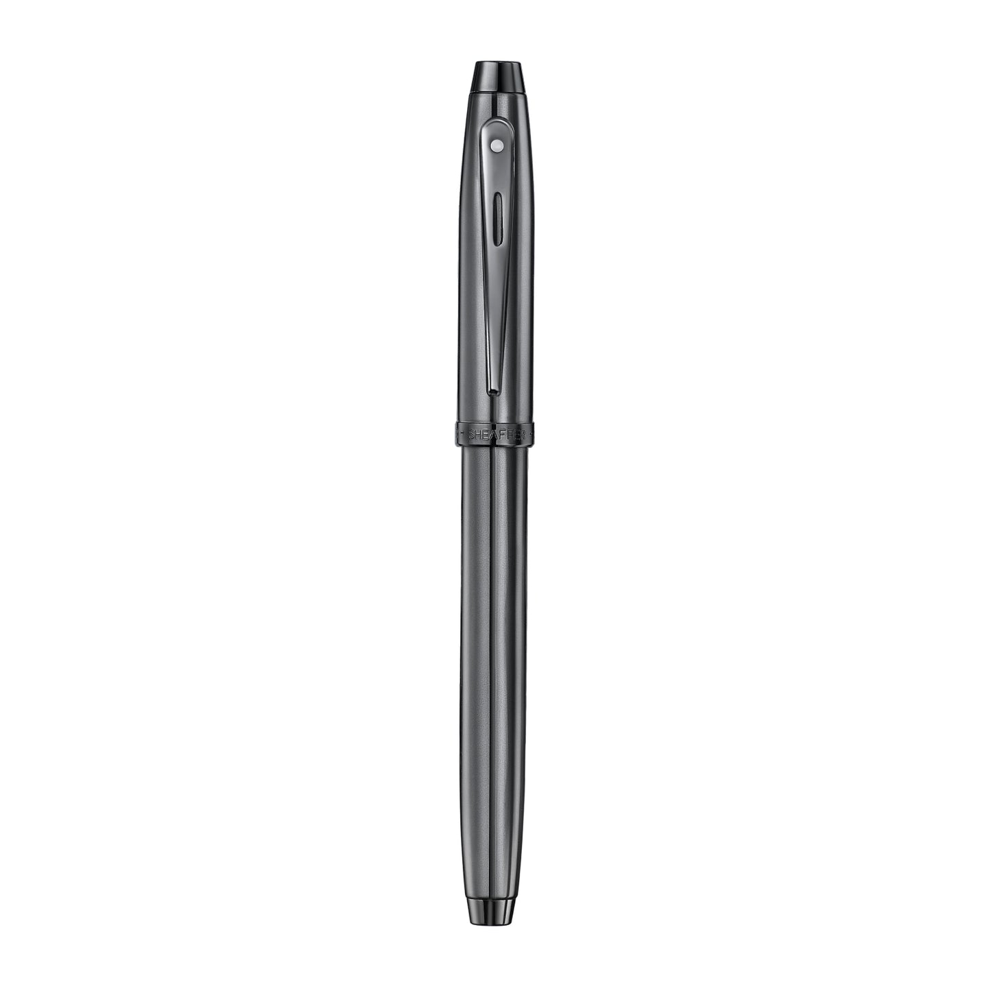 Sheaffer 100 Fountain Pen - Shiny Dark Grey Gunmetal with PVD Trim