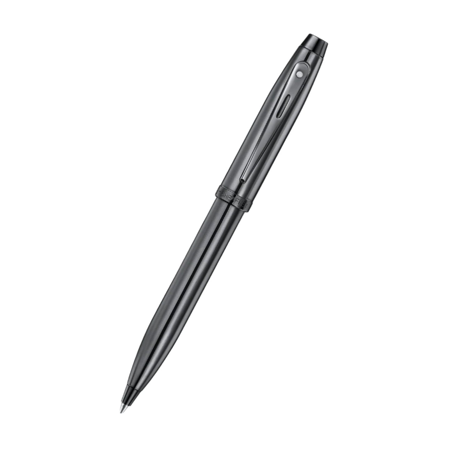 Sheaffer 100 Ballpoint - Shiny Dark Grey Gunmetal with PVD Trim