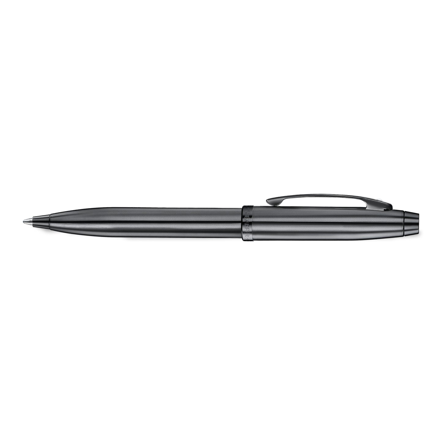 Sheaffer 100 Ballpoint - Shiny Dark Grey Gunmetal with PVD Trim