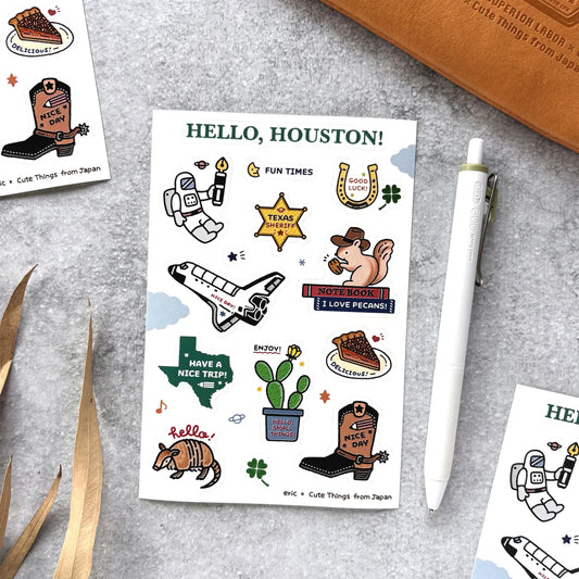 Eric x CTFJ Sticker Sheet - Hello Houston! (Houston Exclusive)