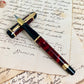 Pre-Owned Waterman Phileas Red/Black Marble Fountain Pen 18K M