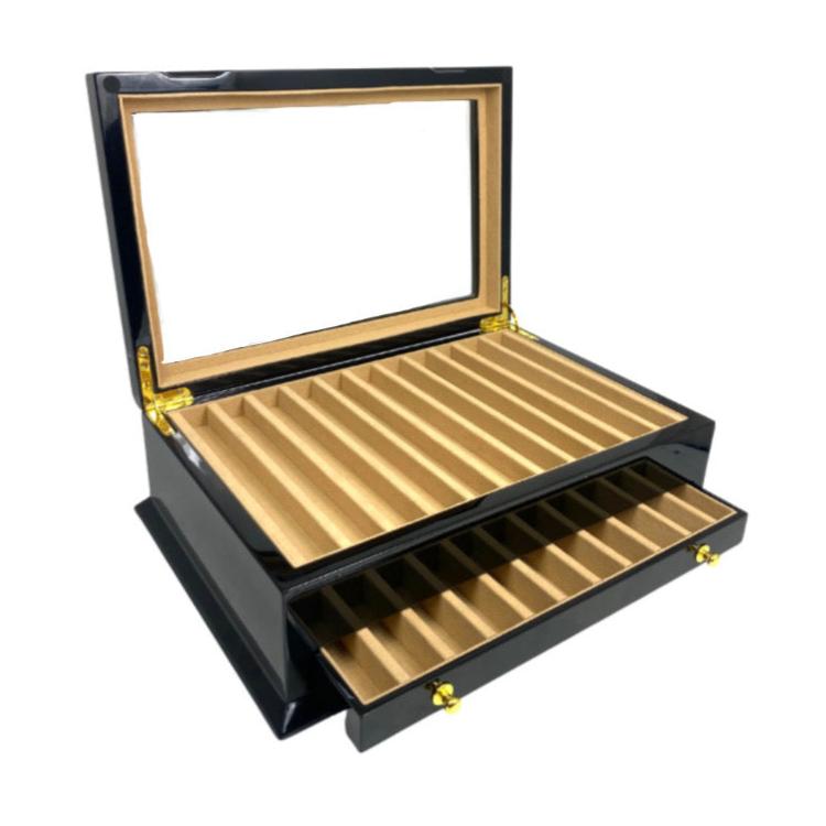 22 Lacquered Pen Box - Ebony Black