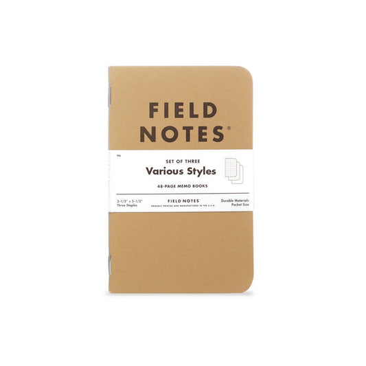 Field Notes Original Kraft Notebook - Mixed (3-Pack)