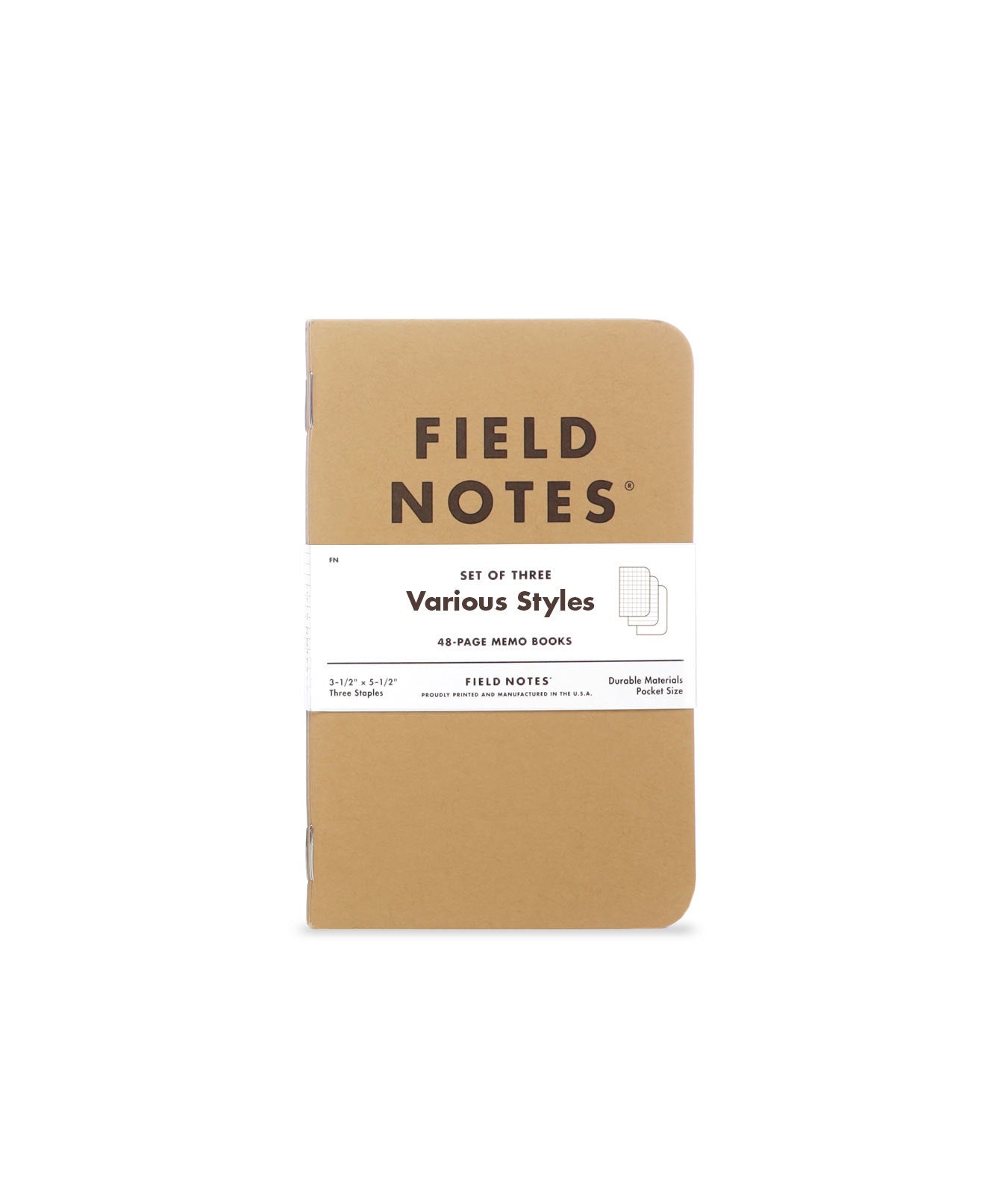 Field Notes Original Kraft Notebook - Plain (3-Pack)
