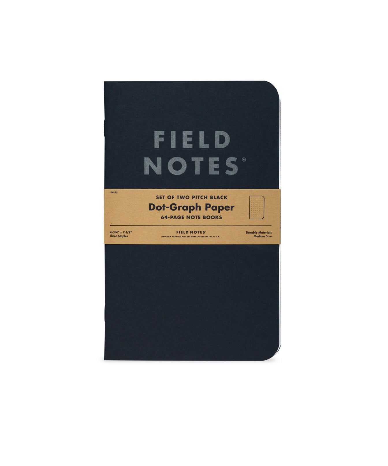 Field Notes Pitch Black Notebook - Dot-Graph (2-Pack)