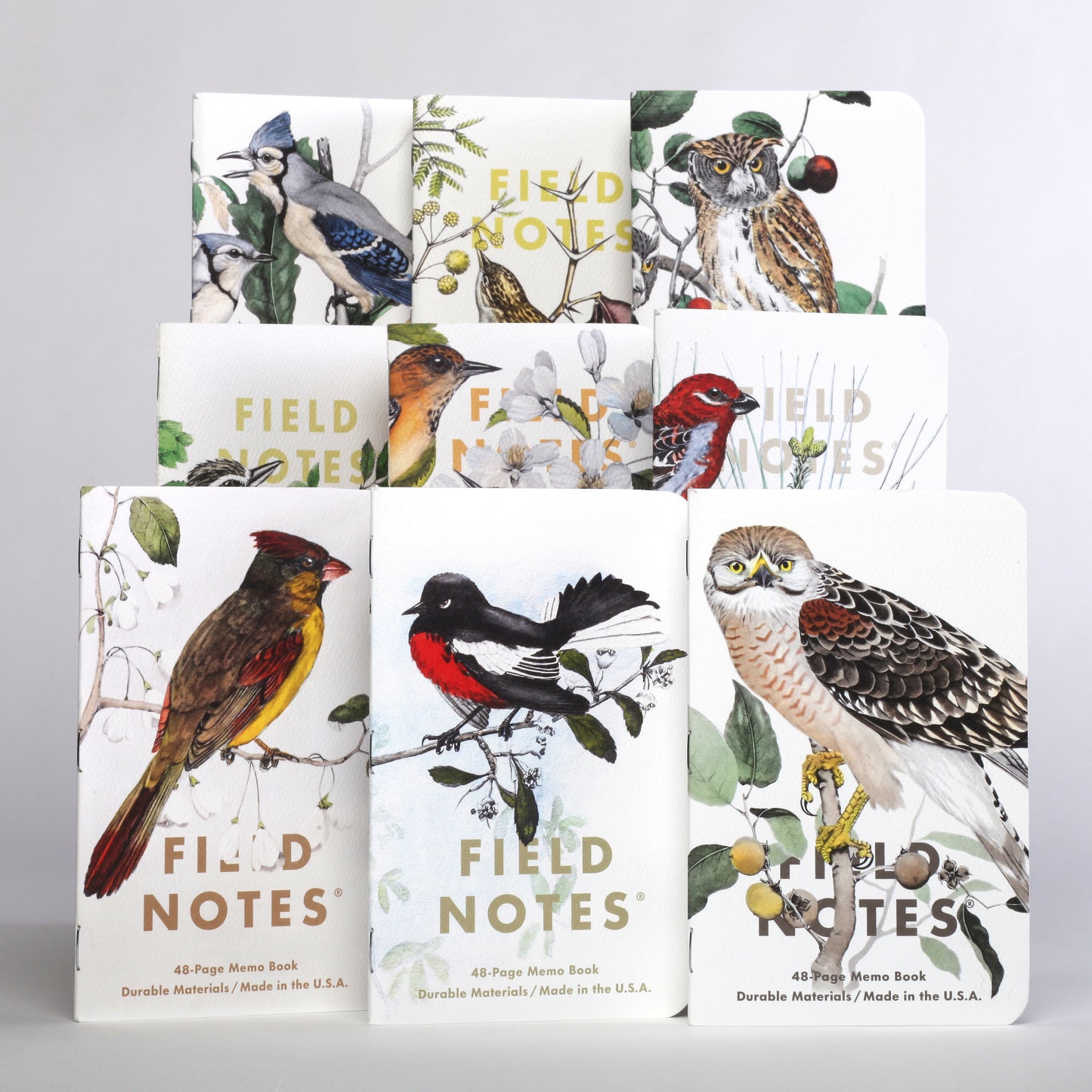 Field Notes Quarterly Edition Notebook - Birds and Trees of North America Series C: Redstart, Cardinal, Redshoulder Hawk (3-Pack)