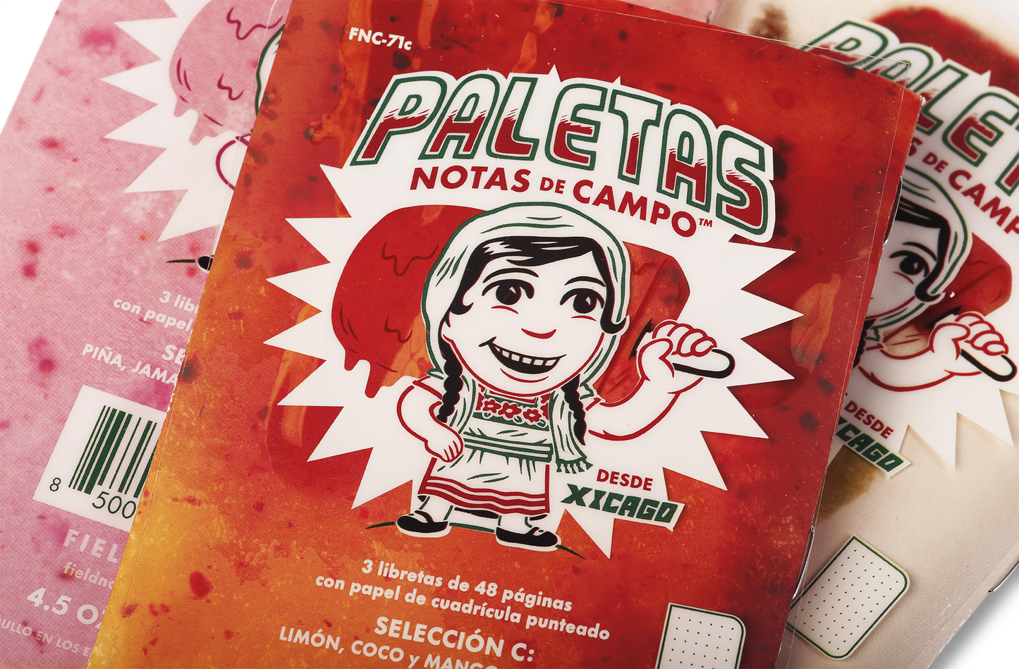 Field Notes Quarterly Edition Memo Notebook - Paletas Series B: Piña, Jamaica, Fresas con Crema (3-Pack)