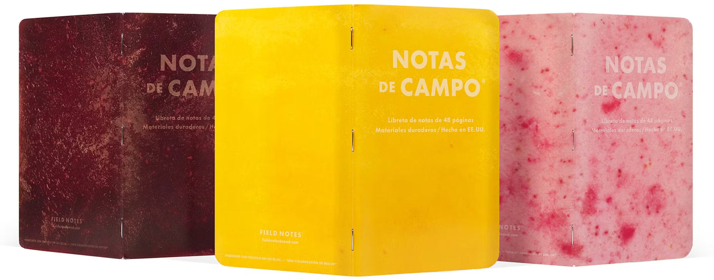 Field Notes Quarterly Edition Memo Notebook - Paletas Series B: Piña, Jamaica, Fresas con Crema (3-Pack)