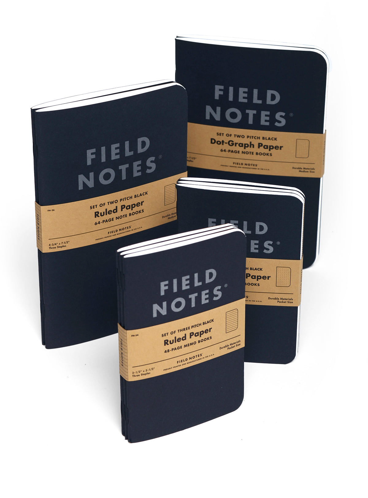 Field Notes Pitch Black Notebook - Ruled (2-Pack)