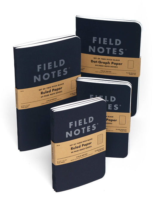Field Notes Pitch Black Notebook - Ruled (2-Pack)