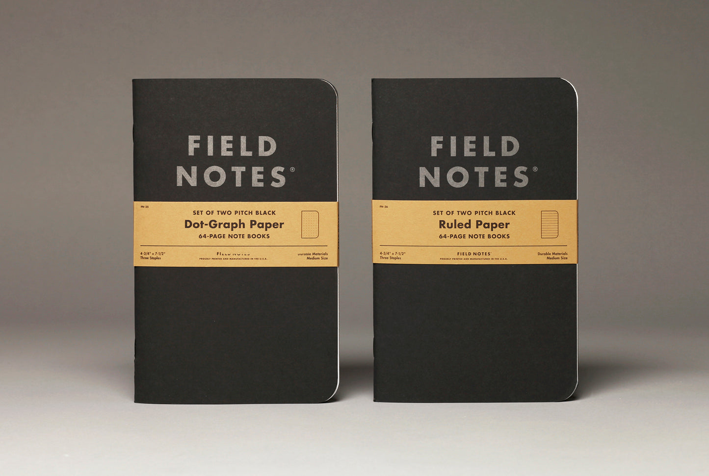 Field Notes Pitch Black Notebook - Ruled (2-Pack)