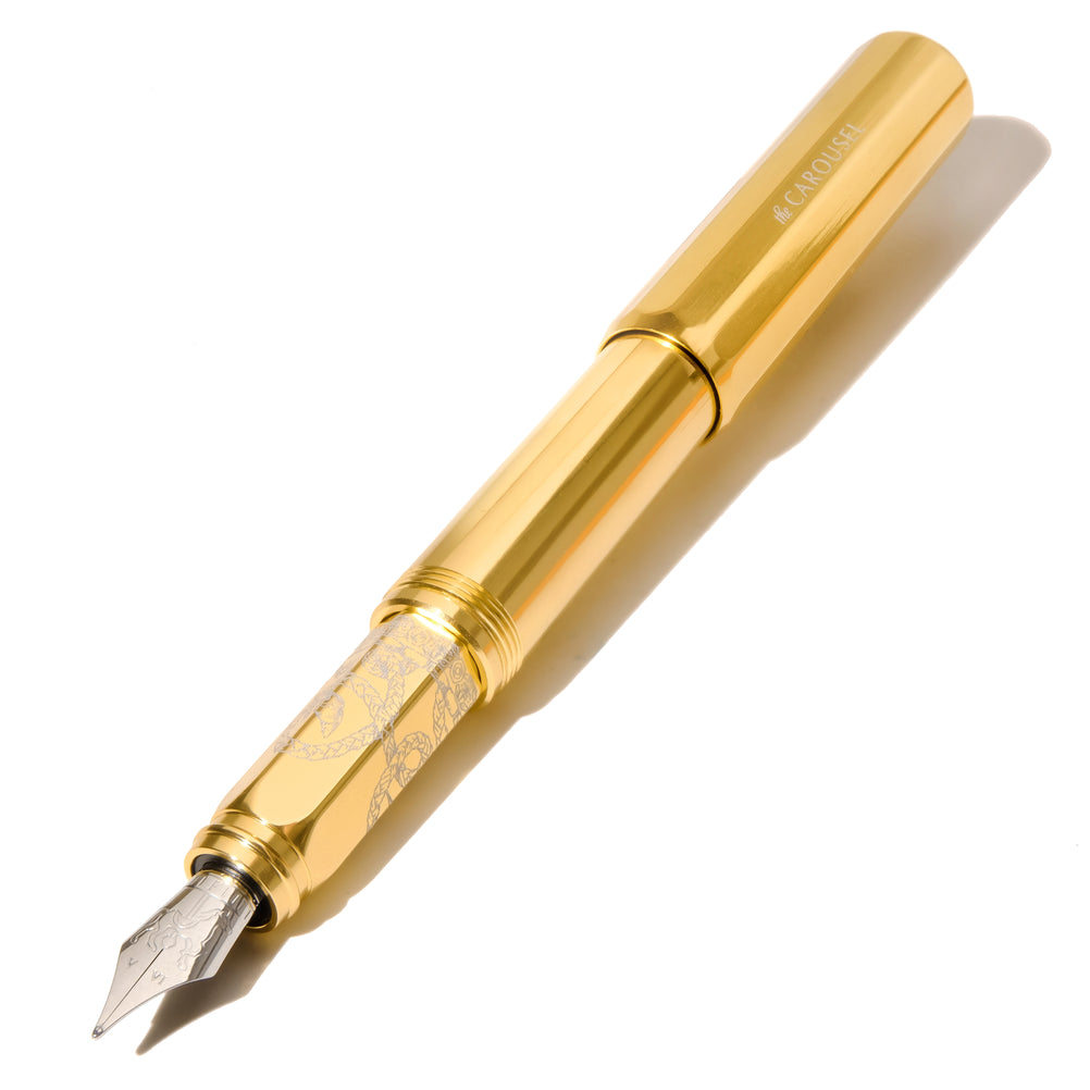 Ferris Wheel Press The Carousel Aluminum Fountain Pen - Plaited Gold Tress (Limited Edition)