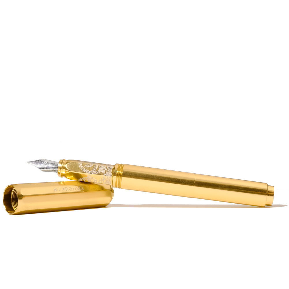 Ferris Wheel Press The Carousel Aluminum Fountain Pen - Plaited Gold Tress (Limited Edition)