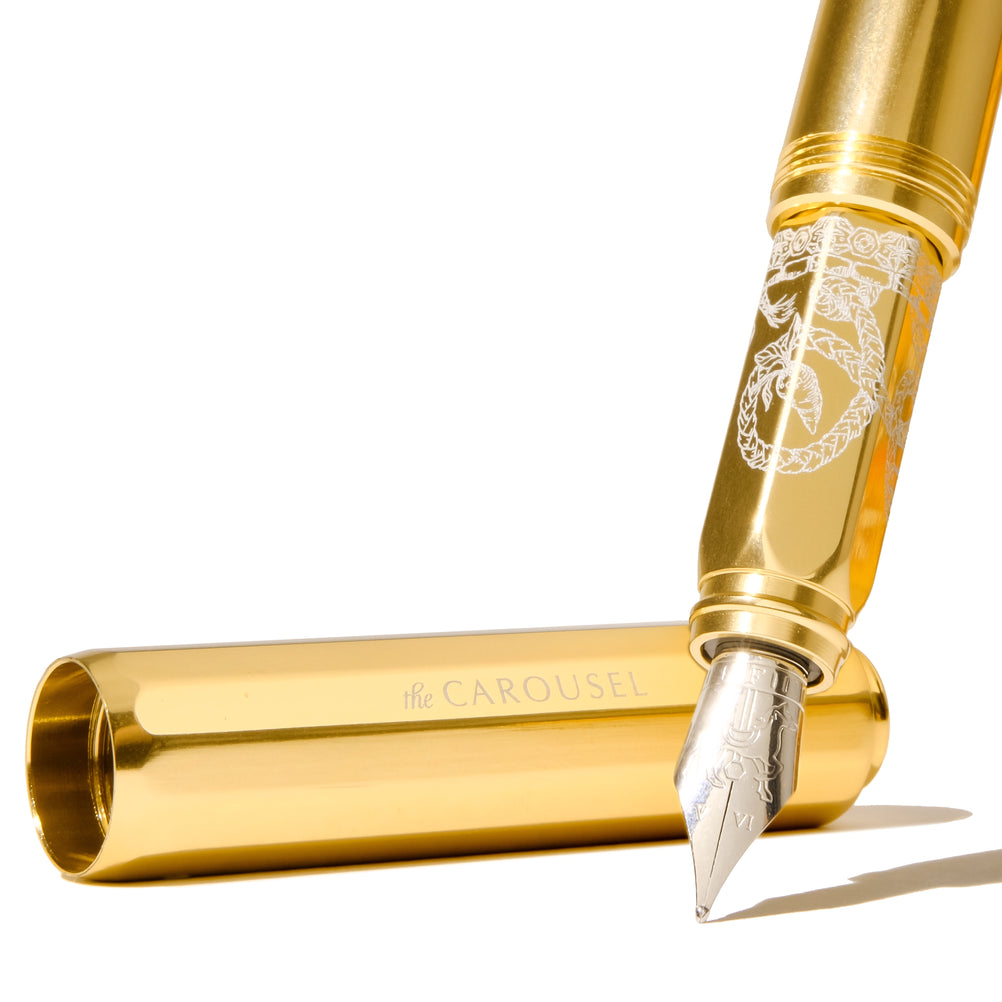 Ferris Wheel Press The Carousel Aluminum Fountain Pen - Plaited Gold Tress (Limited Edition)
