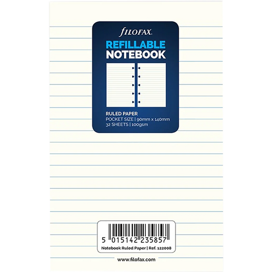 Filofax Pocket Notebook Refill - Ruled Paper