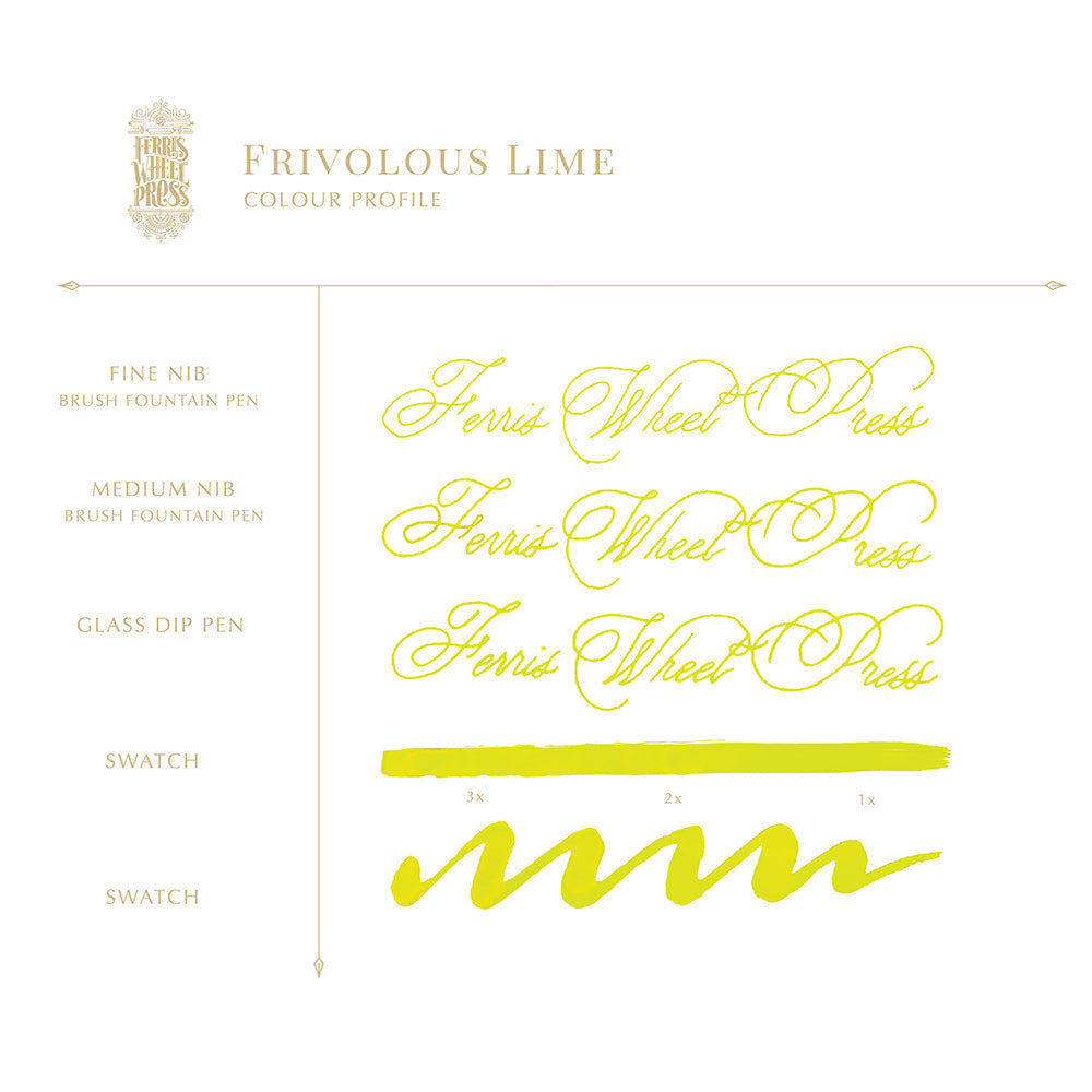 Ferris Wheel Press Frivolous Lime (38ml) Bottled Ink (Discontinued)