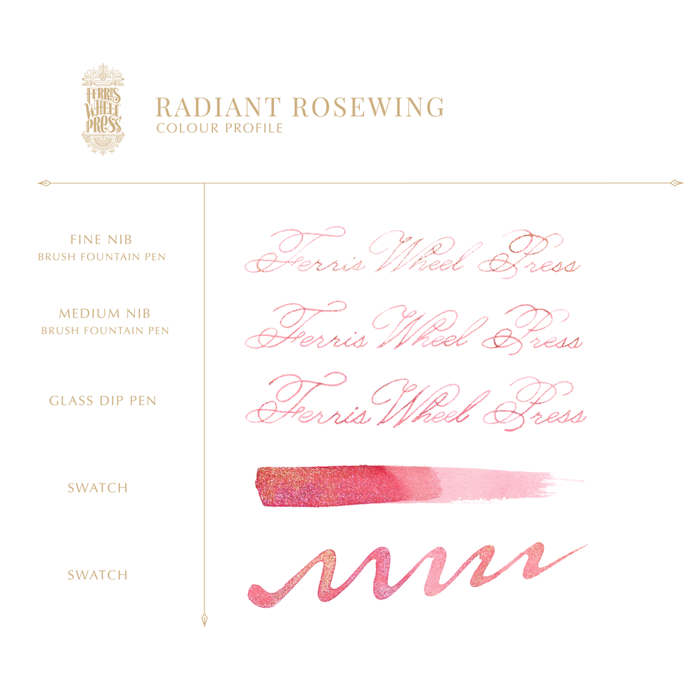 Ferris Wheel Press Radiant Rosewing (20ml) Bottled Ink - The Wild Swans