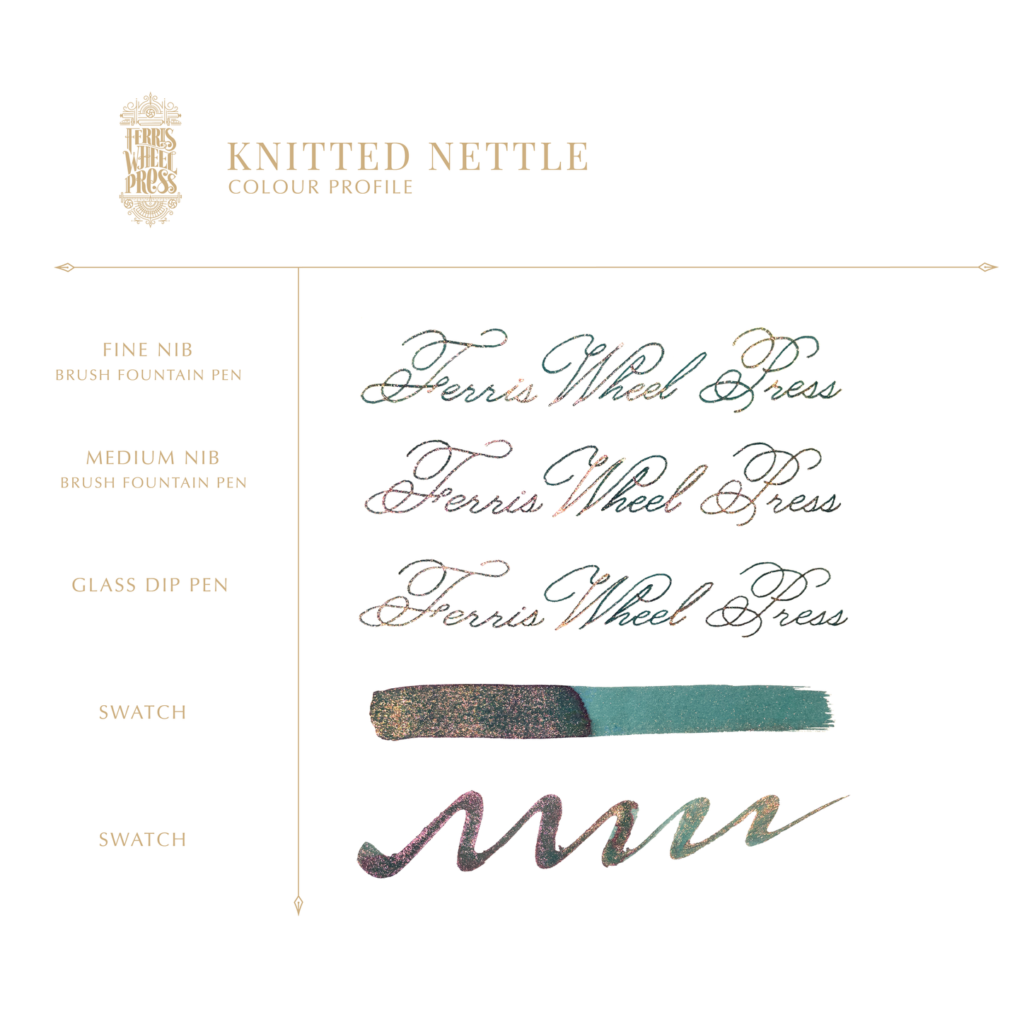 Ferris Wheel Press The Wild Swans - Knitted Nettle (20ml) Bottled Ink