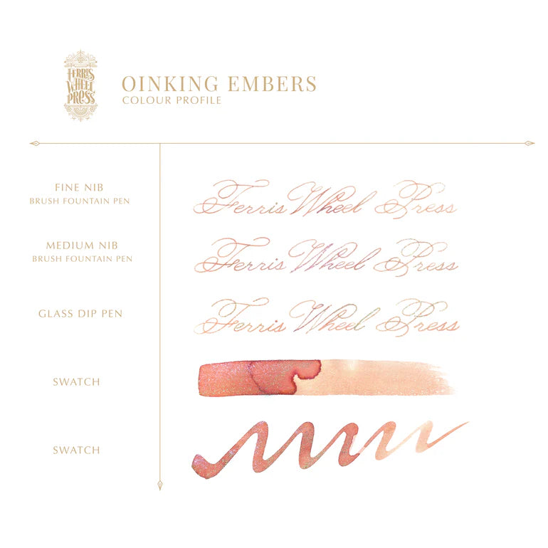 Ferris Wheel Press Oinking Embers (20ml) Bottled Ink - The Three Little Pigs
